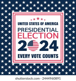 USA Elections 2024 background. Banner for US elections, voting concept vector illustration. 