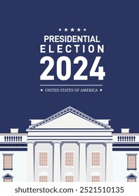 Eleições dos EUA 2024. Banner para as eleições americanas, conceito de voto. Eleições nos EUA em 2024.