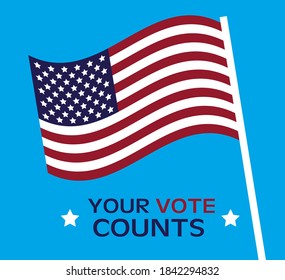 Usa Elections Day Poster Flag Pole Stock Vector (Royalty Free ...