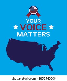 usa elections day poster with map country vector illustration design