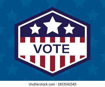 usa elections day poster with stars and emblem vector illustration design