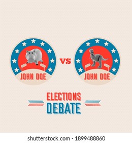 USA elections flag USA election debate 2020 icon- vector