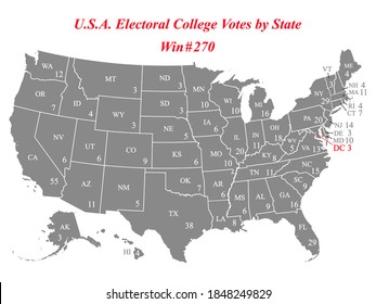 USA Electoral College Votes By State