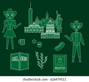 USA elements illustration set 