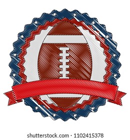 USA emblem with american football balloon