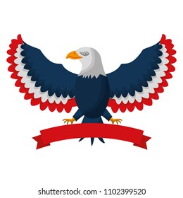 USA emblem with eagle and ribbon