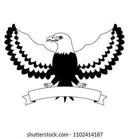 USA emblem with eagle and ribbon