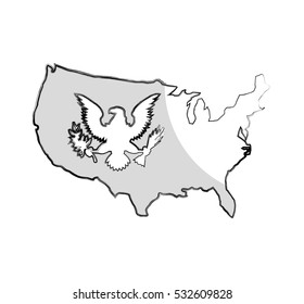 usa emblem frame icon vector illustration design