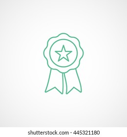 USA Emblem Independence Day Green Line Icon On White Background