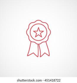 USA Emblem Independence Day Red Line Icon On White Background