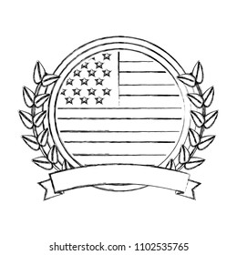 USA emblem with ribbon