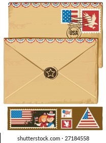 USA envelope and stamps.  To see similar, please VISIT MY GALLERY.
