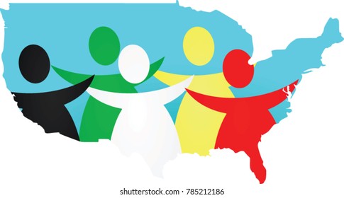 USA equality concept. vector illustration