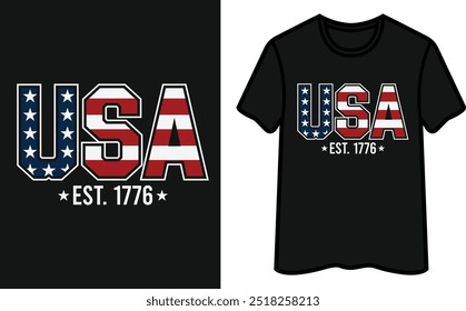 USA EST.1776 . 4th Of July 