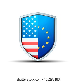 USA & EU shield sign