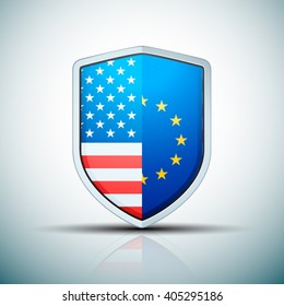 USA & EU shield sign