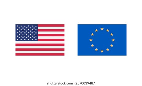 USA and European Union Flag vector