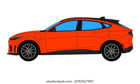 USA EV Car Vector Electric Speed Icon Vehicle Automobile Auto