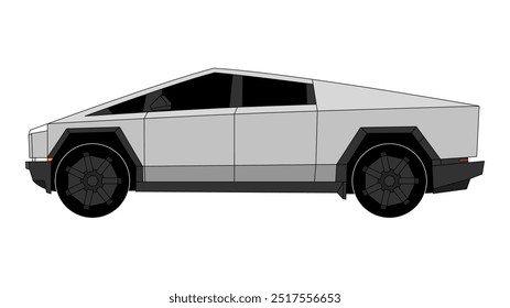 USA EV Truck Electric Vehicle vector future boxy design speed