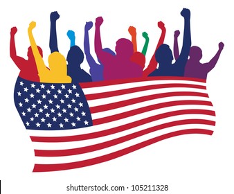 USA fans vector illustration