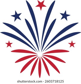 USA fireworks bursts vector art