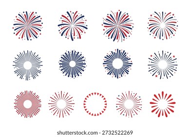 USA Fireworks Starburst Vector Set