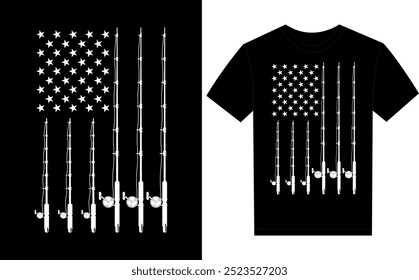 USA Fishing Flag funny t-shirt design