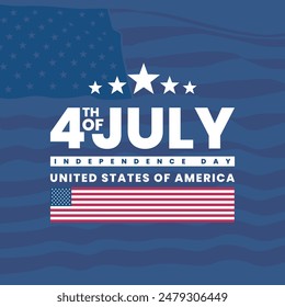 USA-Flagge, 4. Juli USA Independence Day, Vereinigte Staaten von Amerika, Vektorillustration, EPS-Datei.