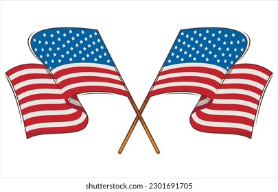 USA FLAG. 4th of July Patriotic Concept. Independence Day design element