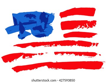 USA flag abstract hand drawn vector image