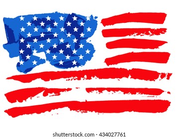 USA flag abstract hand drawn vector image 