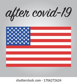 Usa flag after covid-19. Change flag with corona virus