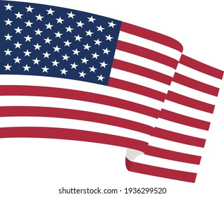 USA Flag. The American Flag Is Flying In The Wind.