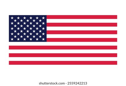 USA flag. American national symbol isolated on white background. Banner design element