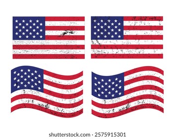 USA flag. American Flag vector art and illustration with white background