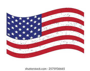 USA flag. American Flag vector art and illustration with white background