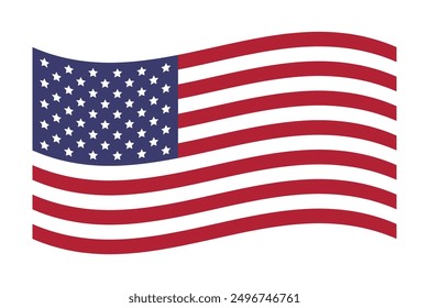 USA flag. American flag. Vector illustration isolated on white background