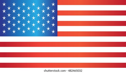 USA Flag, American vector metallic