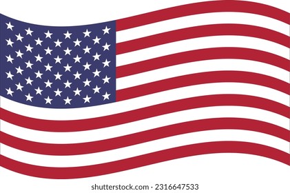 USA flag, American waving flag with Original colors, high resolution vector