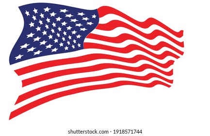 USA flag . American wavy flag . Vector illustration