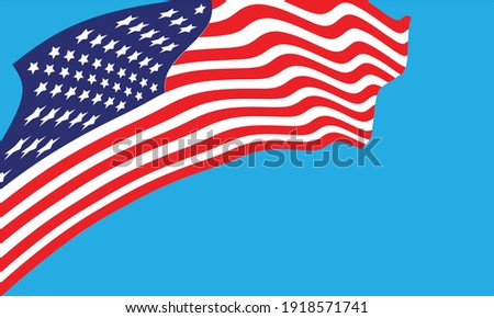 USA flag . American wavy flag . Vector illustration