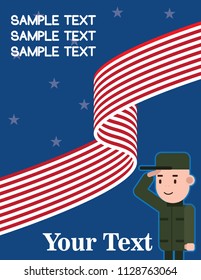 USA flag and army greetings 