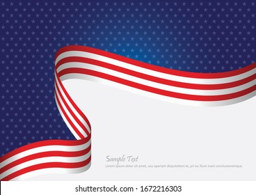 USA Flag background concept for honoring veterans, independence day or fourth of July	