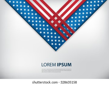 USA flag background design with empty white space