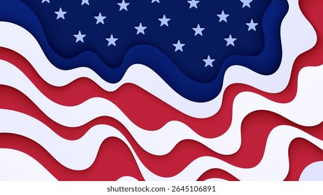USA Flag Background with Stars and Stripes Illustration in Patriotic Design