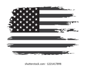 Thin Blue Line Flag Grunge Effect Stock Vector (Royalty Free ...