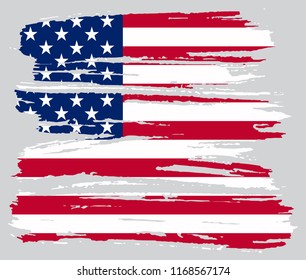 USA flag background.Grunge American flag.Vector EPS 10.