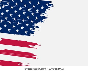 USA flag background.Grunge American flag for Independence Day. Vector illustration.