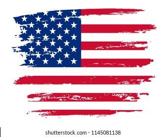 USA flag background.Vector grunge American flag.