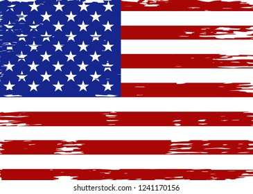 USA flag background.Vector grunge American flag.